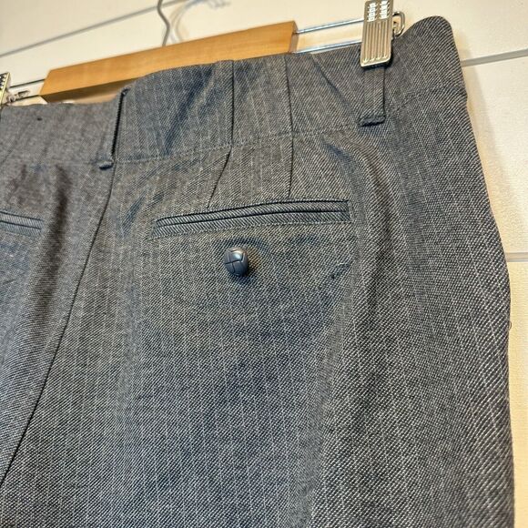 Intro Pull On Dress Pants Medium Gray Pinstripe Pockets Stretch 27"L Ankle Women - Picture 6 of 9